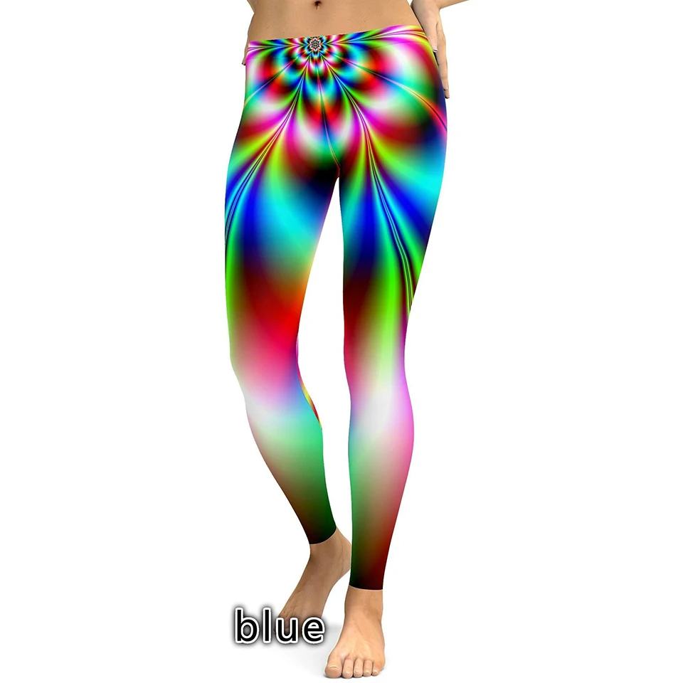 Леггинсы женские с принтом голографические леггинсы спандекс завышенной талией