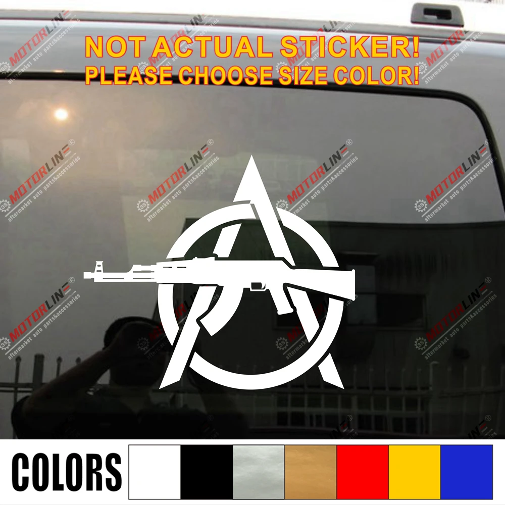 Виниловая наклейка для ружья Anarchy AK47 2 й размер и цвет без фона выберите