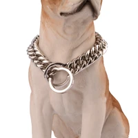 18 5mm stainless steel dog chain pet dog collars necklace jewelry for large dogs pitbully bulldog pet pendant