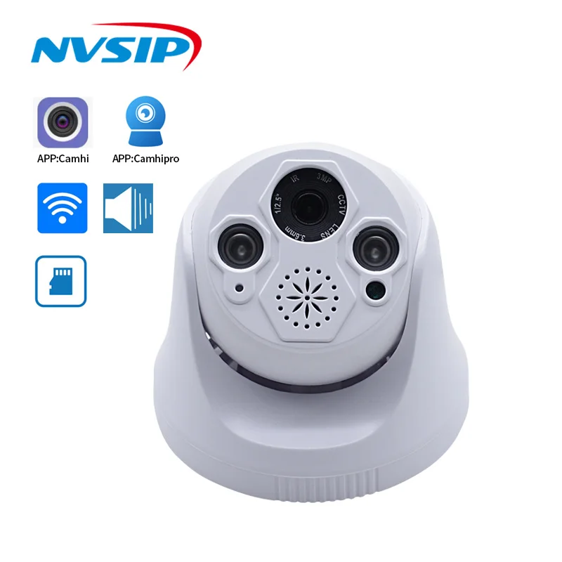 Wifi IP камера 1080P ONVIF Беспроводная купольная 2.0MP безопасности двухсторонняя аудио TF
