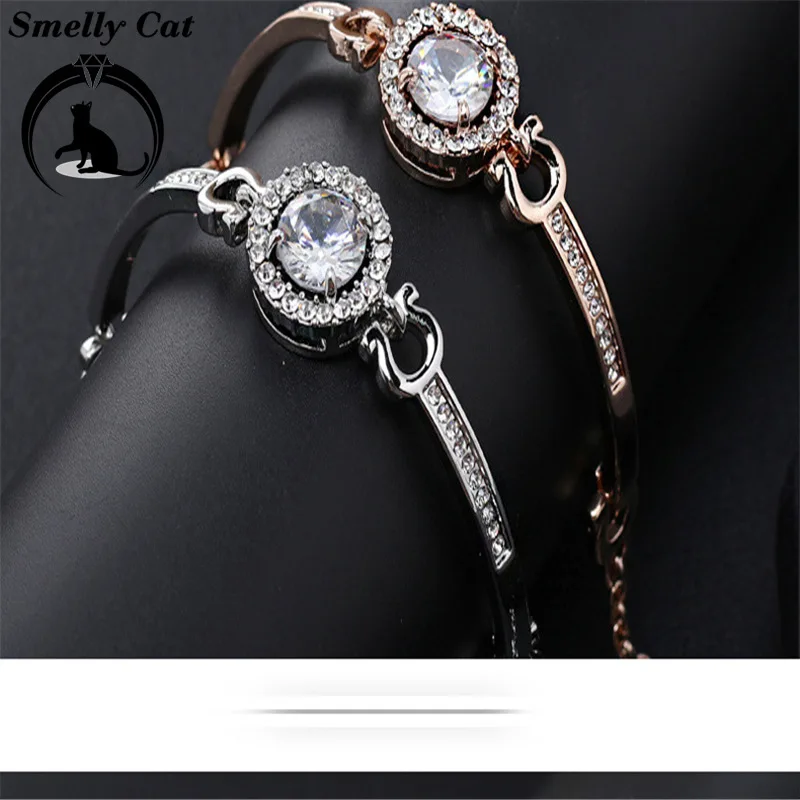 Вонючий кот инкрустированный Циркон Кристалл браслет простой сплав ювелирные