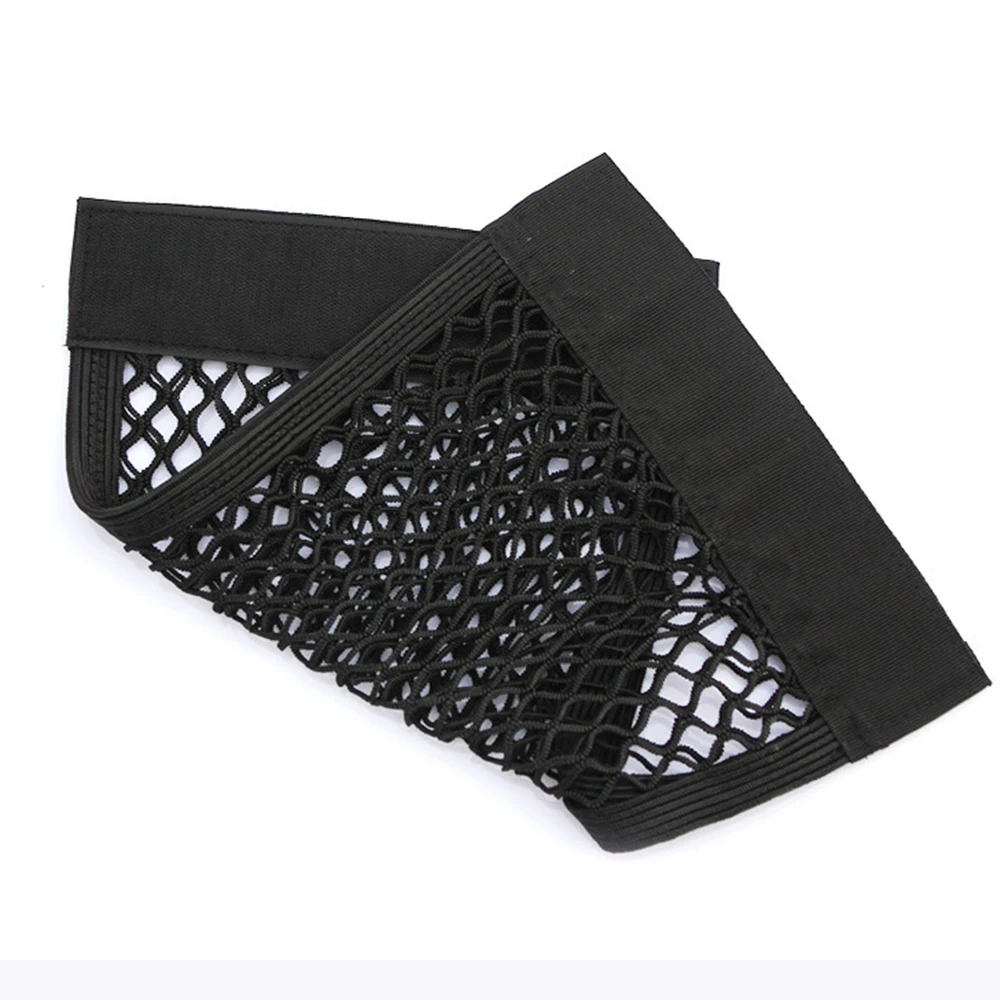 

40x25cm Car Trunk Storage Elastic String Net Mesh Bag Car Magic Tape Sticking Holder Pocket Organizer Car Accessories Styling