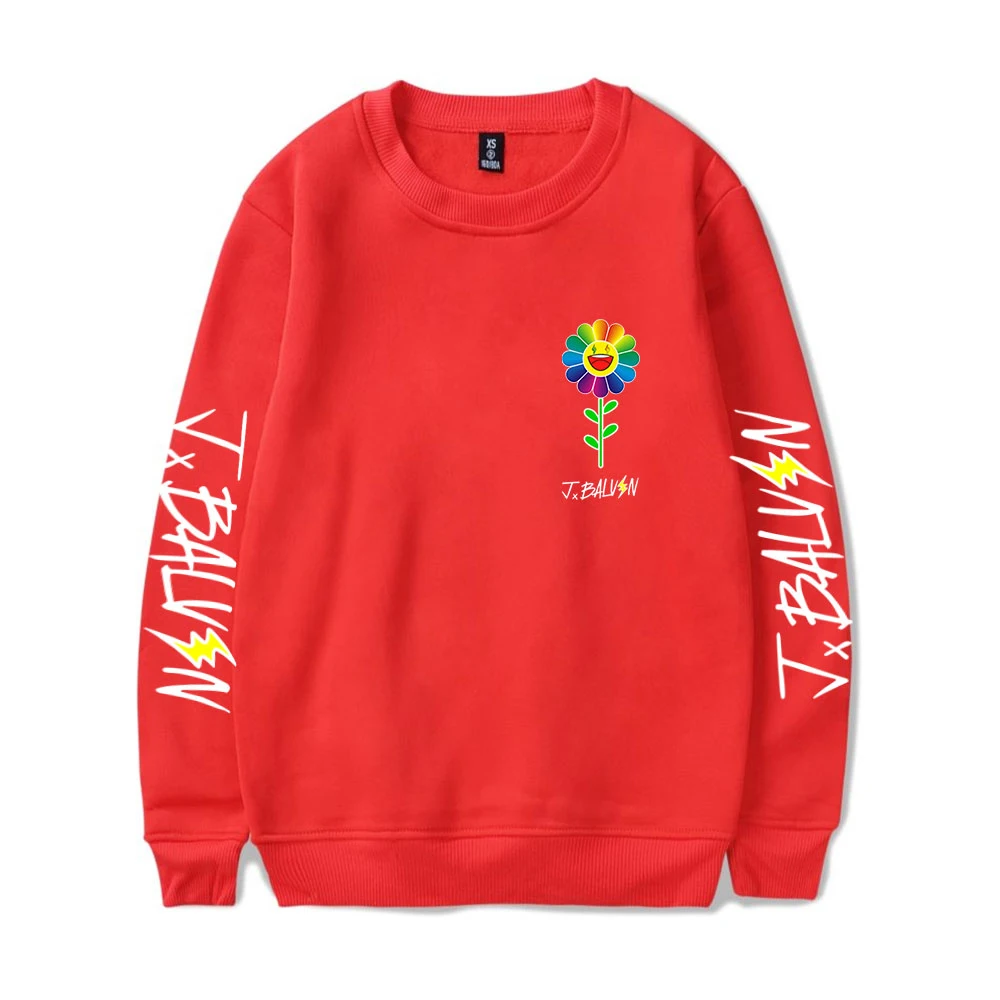 

J Balvin Sweatshirt O-hals Unisex Trainingspak Vrouwen/Mannen Met Lange Casual Sweatshirts 2020 Nieuwe Album Zon Bloemen Tops