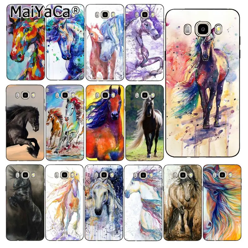 MaiYaCa чехол для телефона с акварельными лошадьми бегущими Samsung Galaxy J7 J6 J8 J4 J4Plus DUO J7NEO