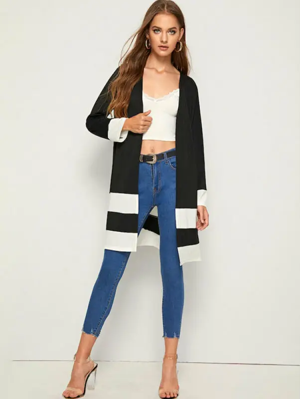 Женский Теплый кардиган-пальто OL Повседневный свободный эластичный открытый