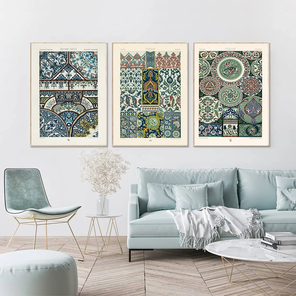 

Oriental Rugs Pattern Vintage Posters and Prints Antique Persian Carpets Retro Wall Art Canvas Painting Pictures Home Decoration