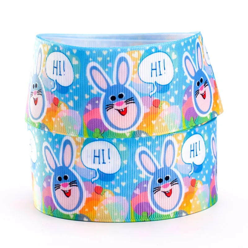 10 ярдов-корсаж/атласная лента-Пасхальная лента с принтом кролика | Дом и сад