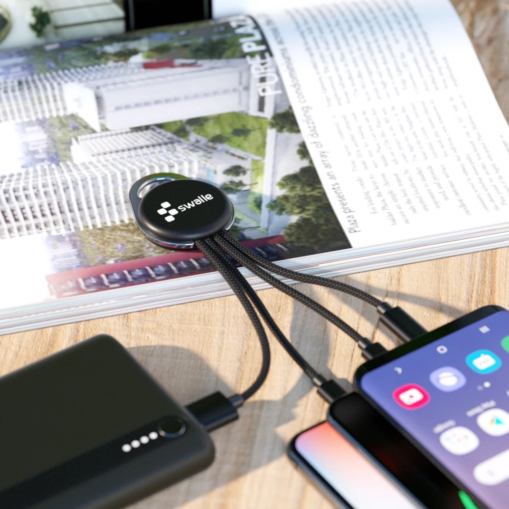 Swalle 3 в 1 USB кабель брелок короткий Micro usb type C мульти зарядное устройство кабель для Xiaomi huawei iPhone Быстрая зарядка