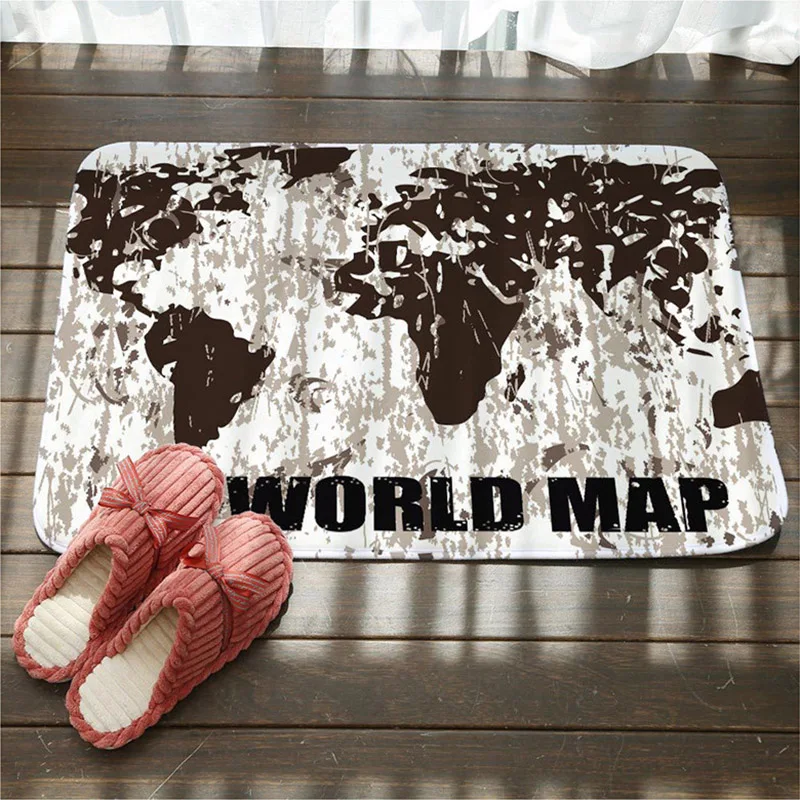 Противоскользящий коврик для кухни в скандинавском стиле с рисунком карты