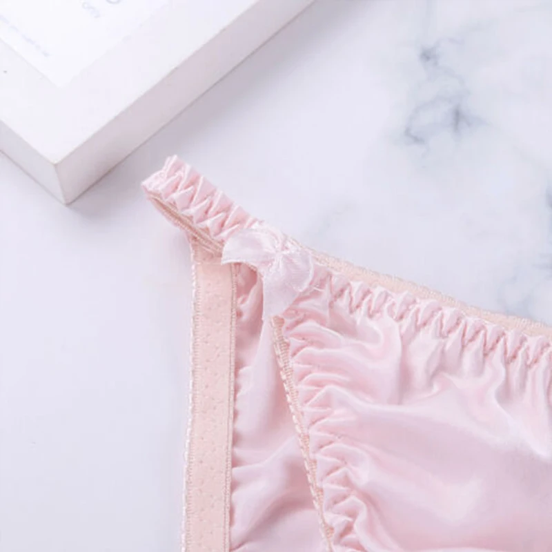 Сексуальное бикини стринги трусики женское гладкое шелковое нижнее белье |