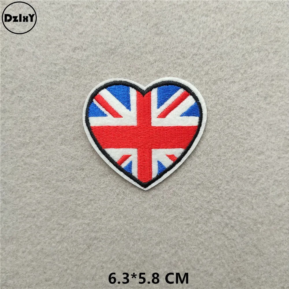 1-PCS-G-569 Нашивки с американским флагом для одежды, сделай сам, в полоску, железные Аппликации, термонаклейки для одежды с вышивкой, значки с британским флагом@ D - Цвет: 1-PCS-G-569