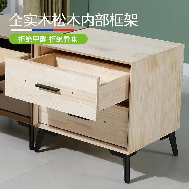 Прикроватный столик в скандинавском стиле роскошный простой тумбочный из