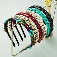 korean fashion simple tie dye chain twist acrylic hair band womens elegant literary trend thin edge hair hoop hair accessories