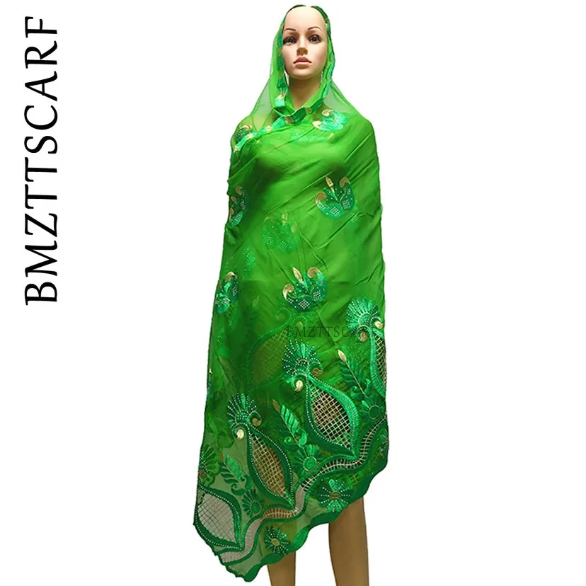 Новые африканские женские шарфы мусульманская вышивка шифоновый дизайнерский