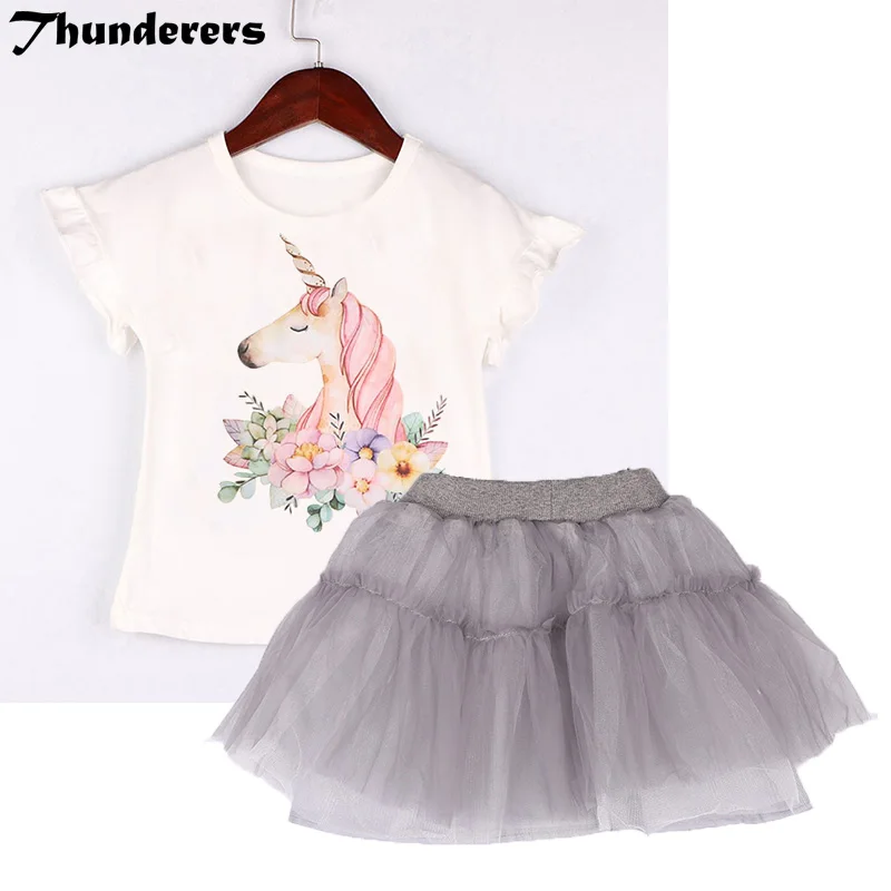 Детский комплект одежды для девочек новая белая футболка с волшебным рисунком