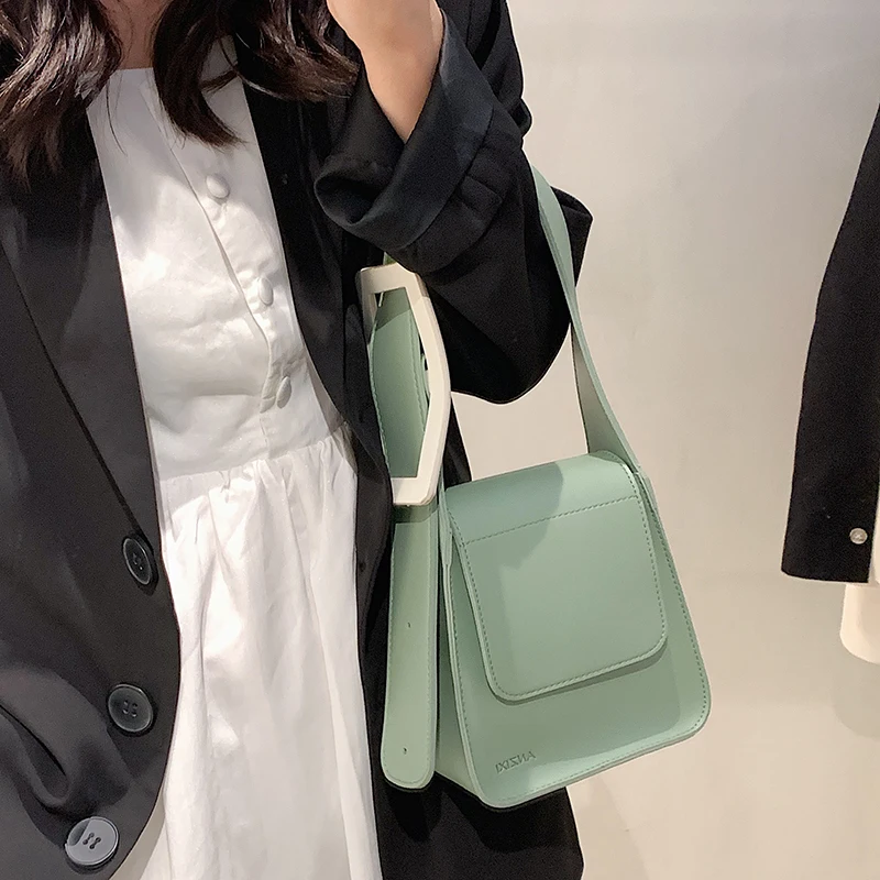 

Mini PU Leather Handbags for Women 2021 Summer Ladies Fashion Simple Shoulder Bags and Purses