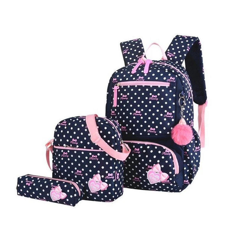 Новинка 3 шт./компл. школьные сумки с принтом рюкзак школьный модные детские милые