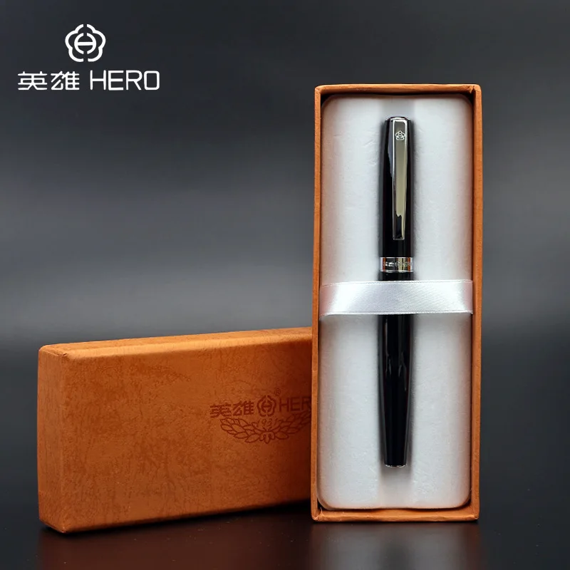 Перьевая ручка Hero 382 с чернилами Роскошный деловой мужской металлический