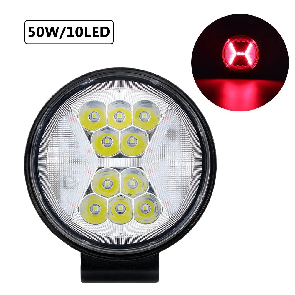 Dual Colors Car LED Work Light 12-36V Spot 50W Headlight Bar OffRoad Truck Tractor Boat Trailer SUV Fog Lamp | Лампы и освещение