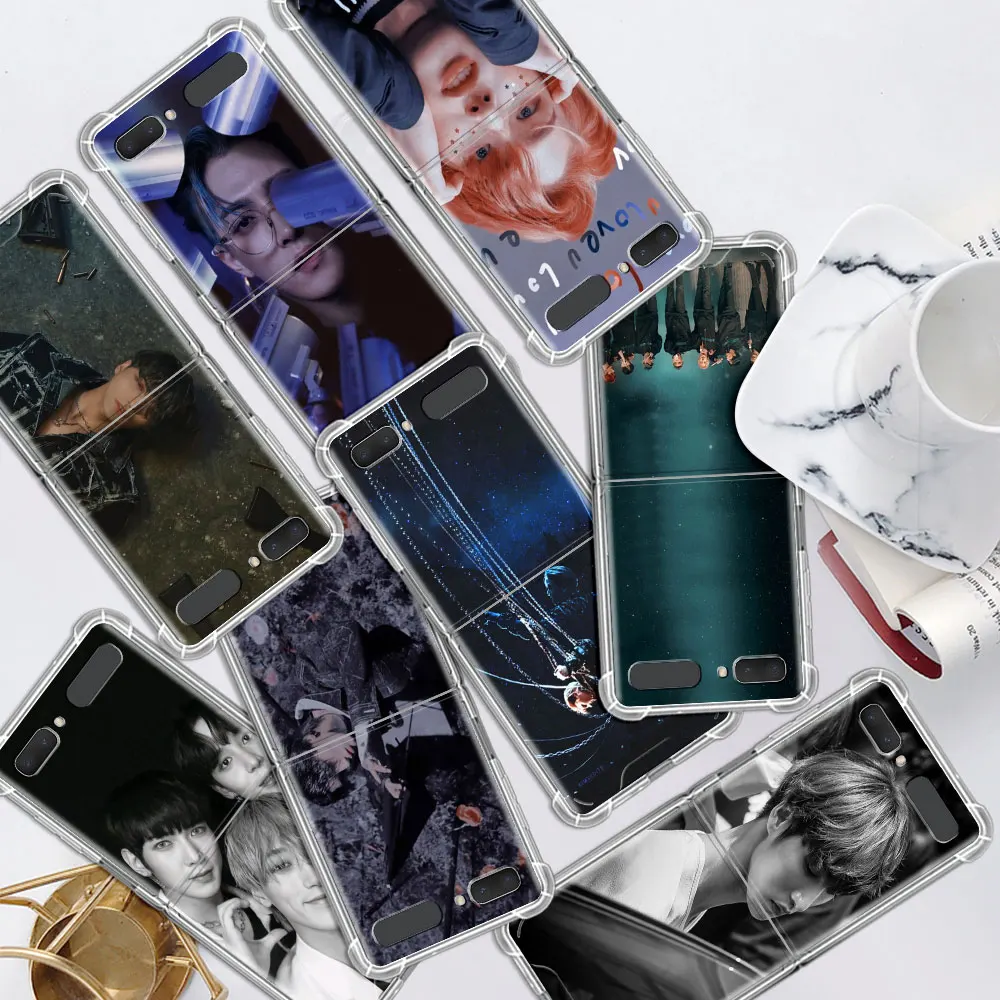 

Silicone Phone Case Cover for Samsung Galaxy Z Flip3 Transparent Soft TPU Coque Z Flip 5G Airbag Shell ATEEZ HongJoong SeongHWA