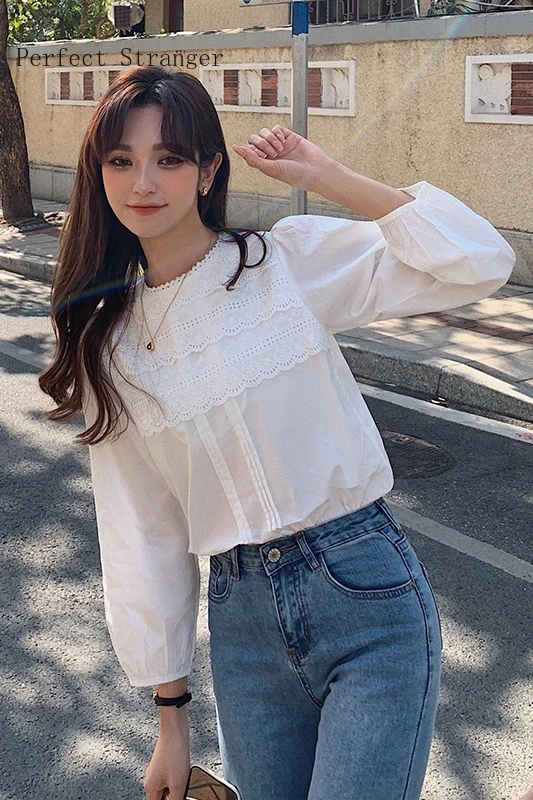 

2021 Spring Autumn New Arrival Hot Sale Stand Collar Long Sleeve Women Chiffon Blouse High Quality