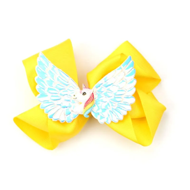 

18pcs/lot 5.5inch Large Ribbon Clips Unicorn Wings Hairpins Girls Hair Clip Handmade Child Hair Accessories