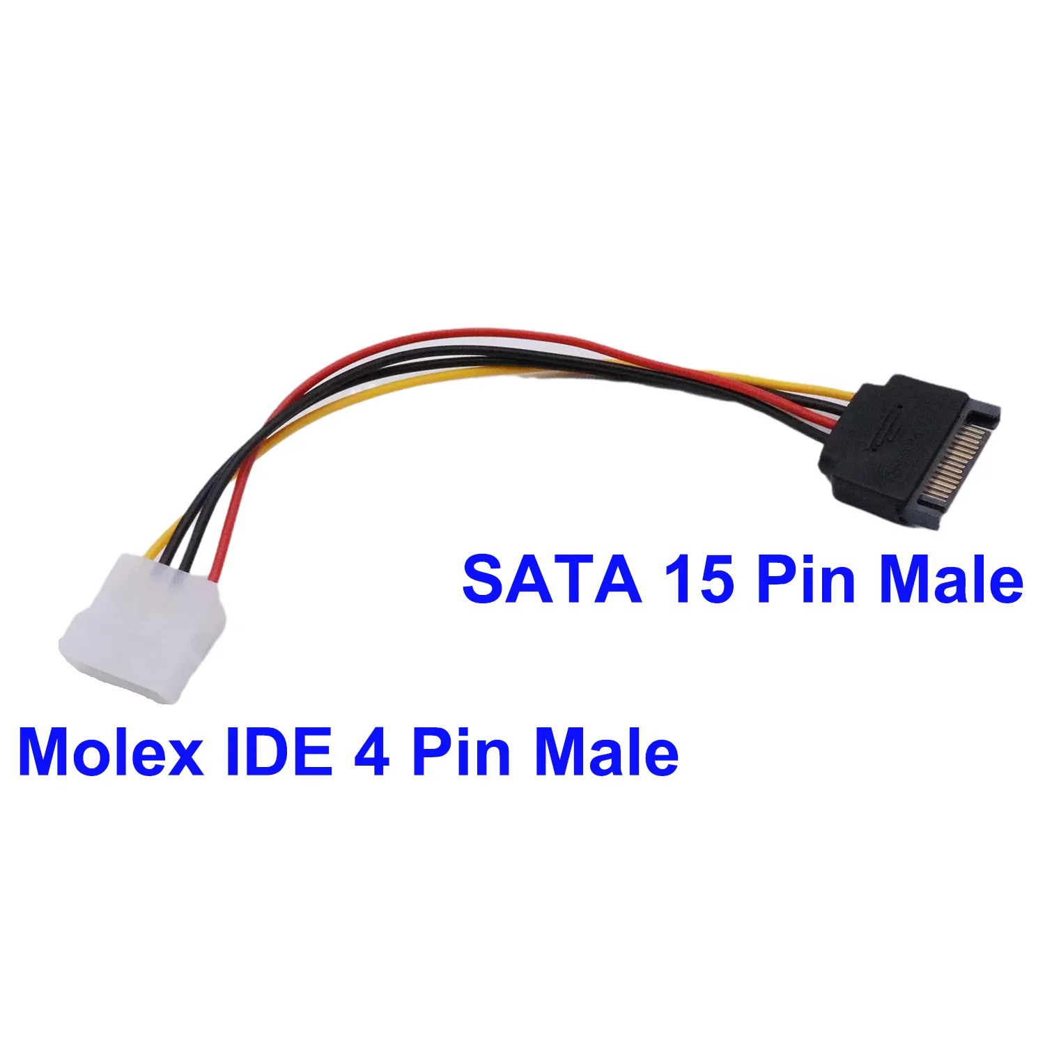 

1 шт. IDE Molex 4-контактный штекер на последовательный ATA SATA 15-контактный штекер Адаптер питания для жесткого диска Соединительный кабель Шнур