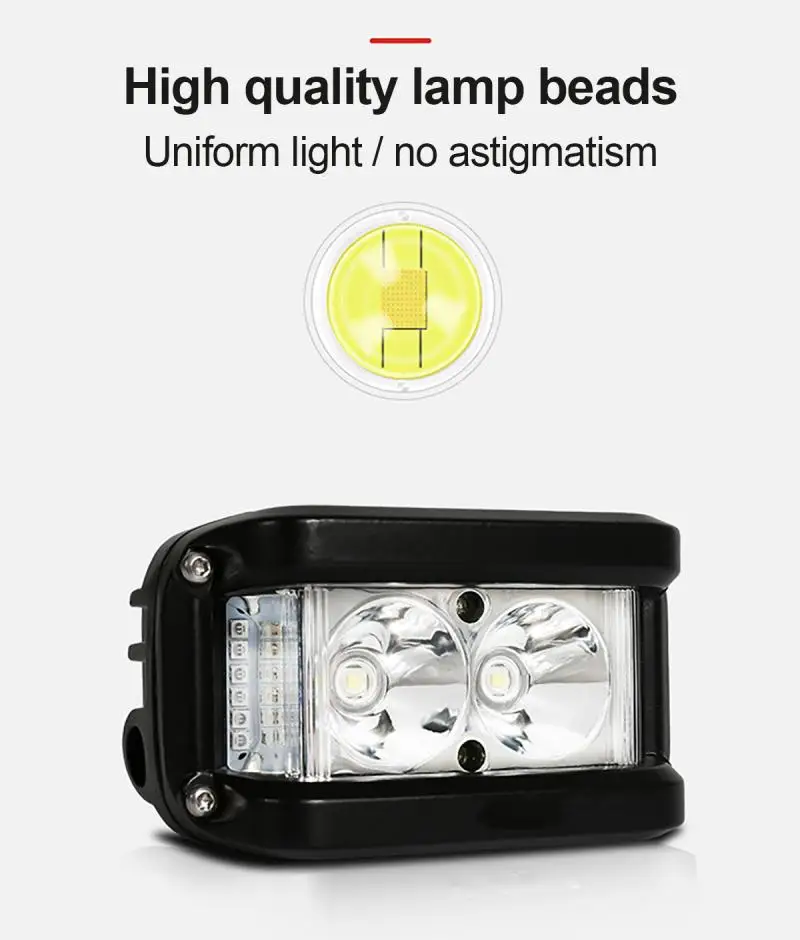 LED Light Bar Motorcycle Flashing Red And Blue Warning Headlights Cross-country Off Road Waterproof Lights | Автомобили и