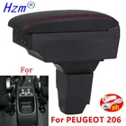 Подлокотник для PEUGEOT 206, внутренние детали, подлокотник для автомобиля 207, Модернизированная коробка для хранения деталей, автомобильные аксессуары, интерьер с USB и светодиодом