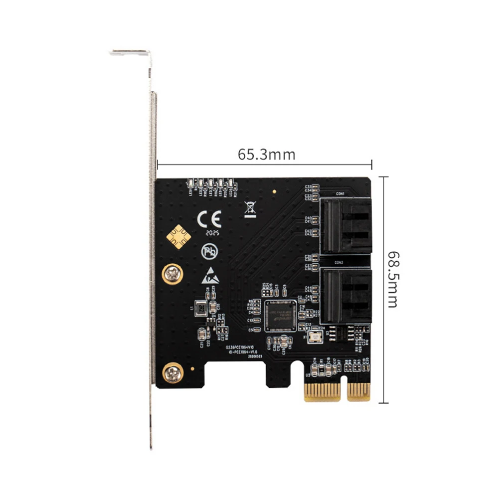 

SATA PCIe Adapter 6Gbps 4 Ports SATA III Revision 3.0 to PCI Express 3.0 X1 Controller Expansion Card New