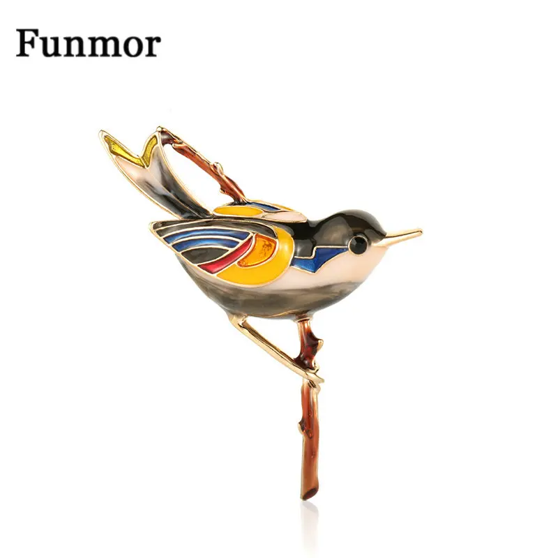 Funmor нежный птица брошь эмалированный штифт для Для женщин мужчин шапки и шарфа