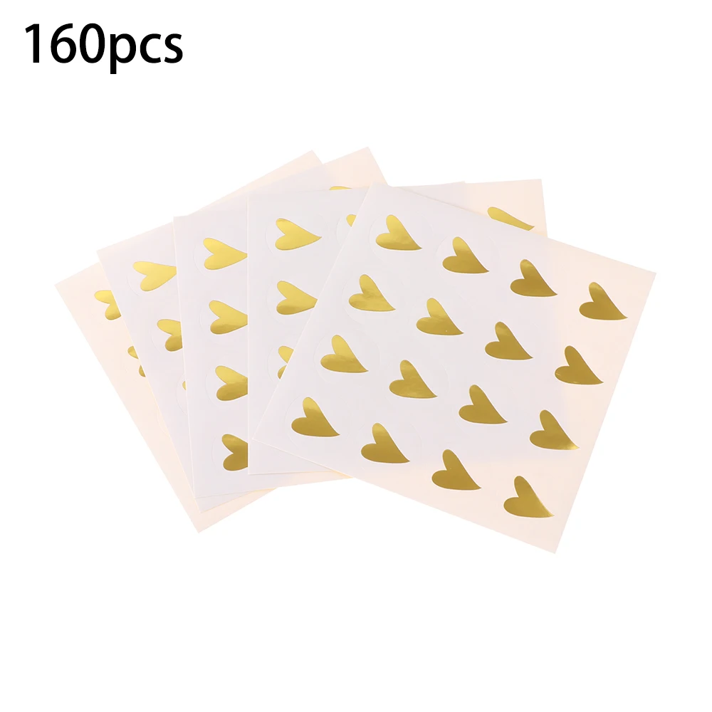 160pcs Детская одежда на рост 80, 160 шт. ручной работы Стикеры круглый бронзового цвета сердце пломба-наклейка для подарка клея крафт печать Стикеры для выпечки Стикеры s смешные DIY работы - Цвет: 160pcs