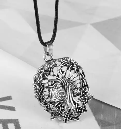 

Antique Silver Tree of Life Pendant Norse Viking Amulet Necklace Men's Jewelry