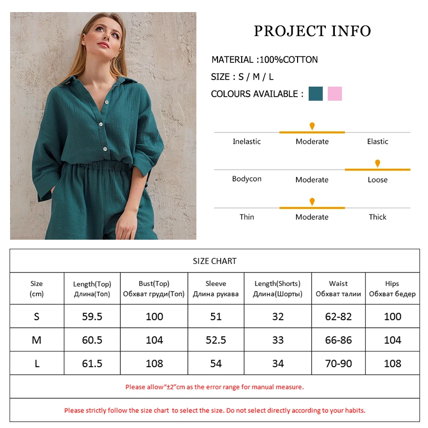 

Turn Down Collar Summer Clothes Women 2021 Casual Sets Cotton Sets Womens Outfits Three Quarter Sleeve Sleep Tops Satin Homewear
