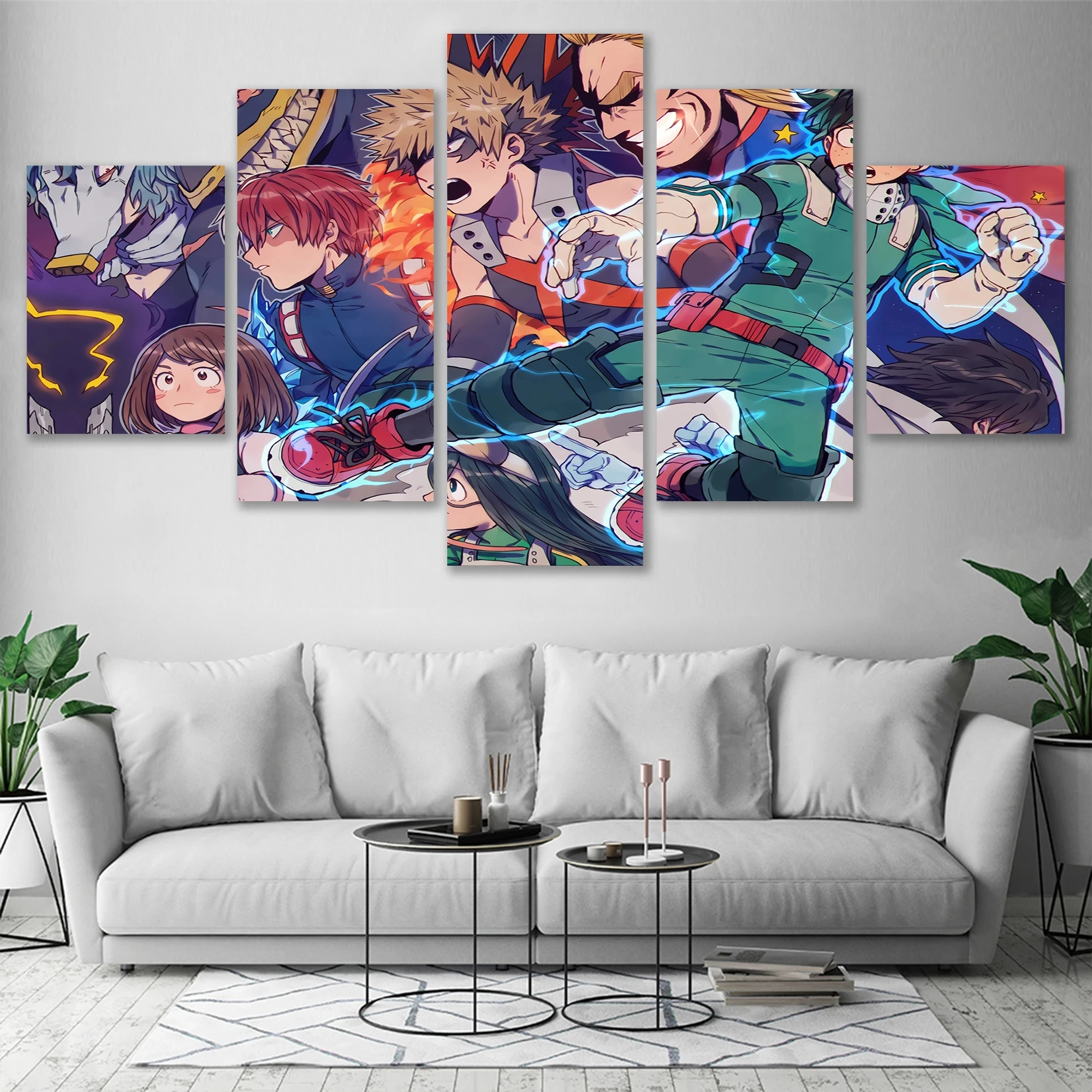 

Canvas Prints My Hero Academia Wall Art 5 Piece Anime Character Poster Painting Modern Home Decor Kid Bedroom Modular Pictures