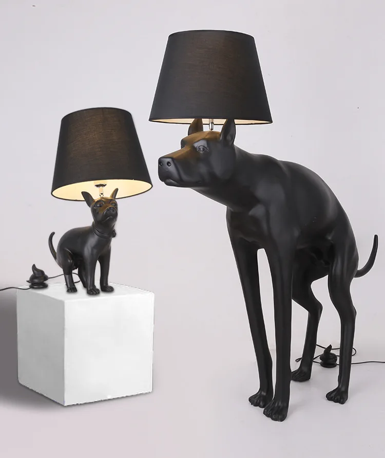 Postmodern minimalist Black Dog LED table Desk Lamp light Fixture Bedroom Ac90-260v resin standing reading lamp home Lighting