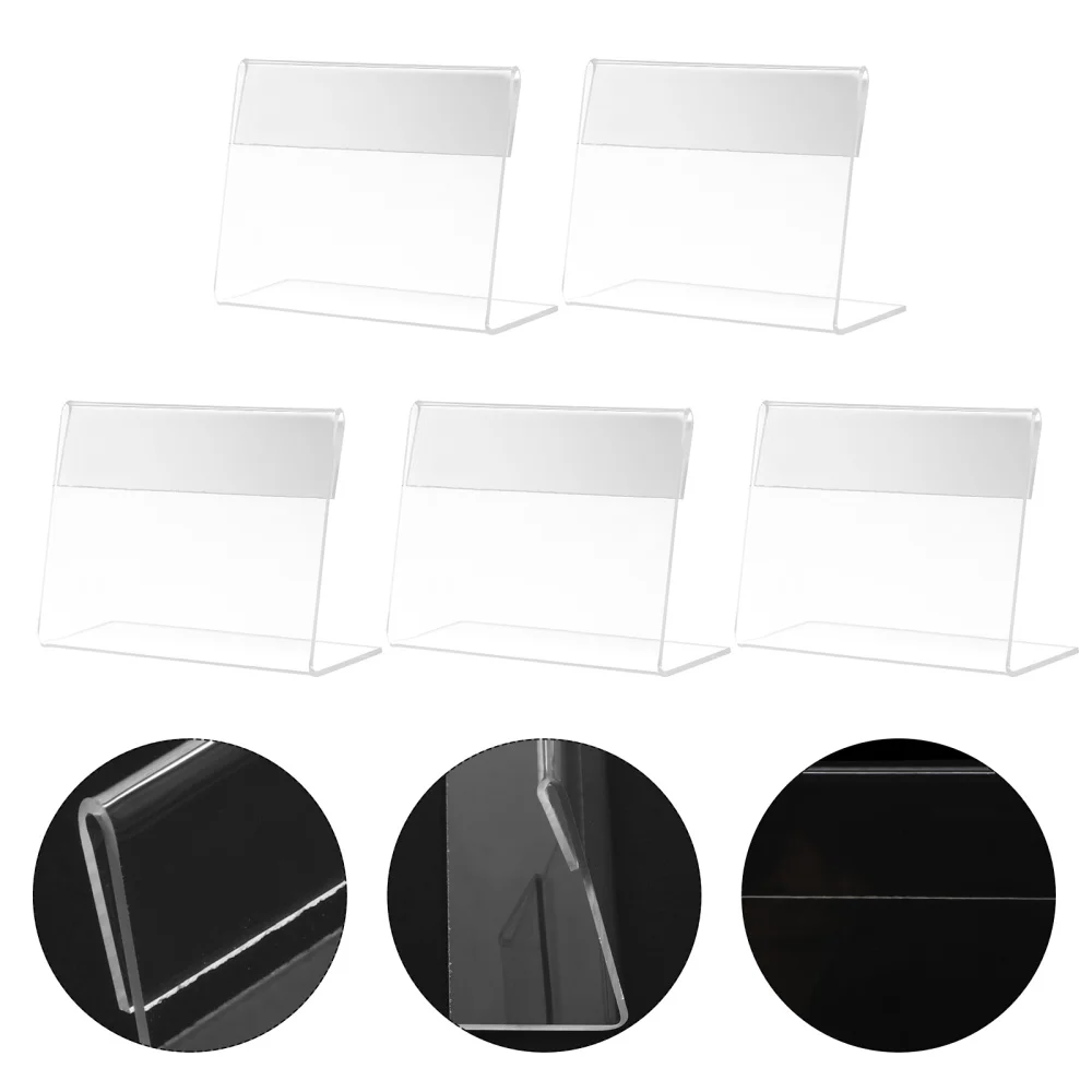 

5Pcs Supermarket Acrylic Sign Holders Price Tag Display Stands Label Holders