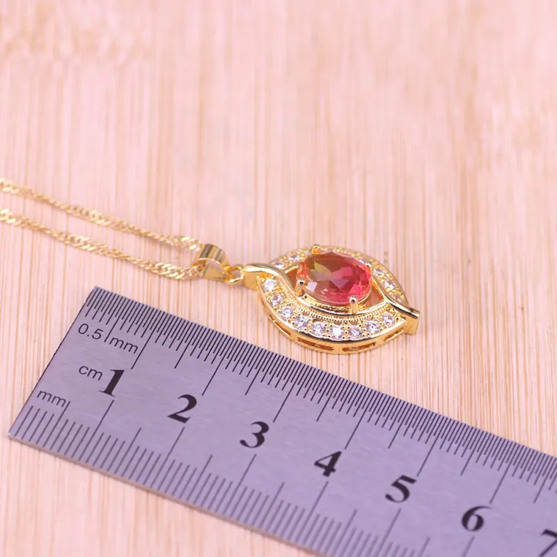 Комплект из колье и серёг под розовое золото 18 карат | Украшения аксессуары