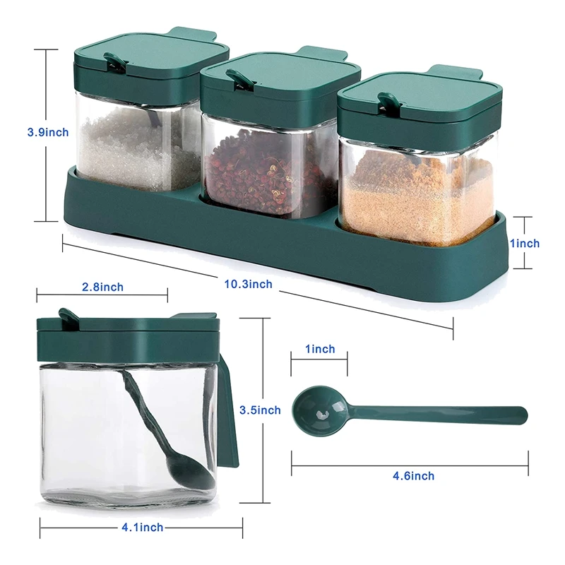 Контейнер для приправ набор контейнеров специй из 3 предметов с крышками и