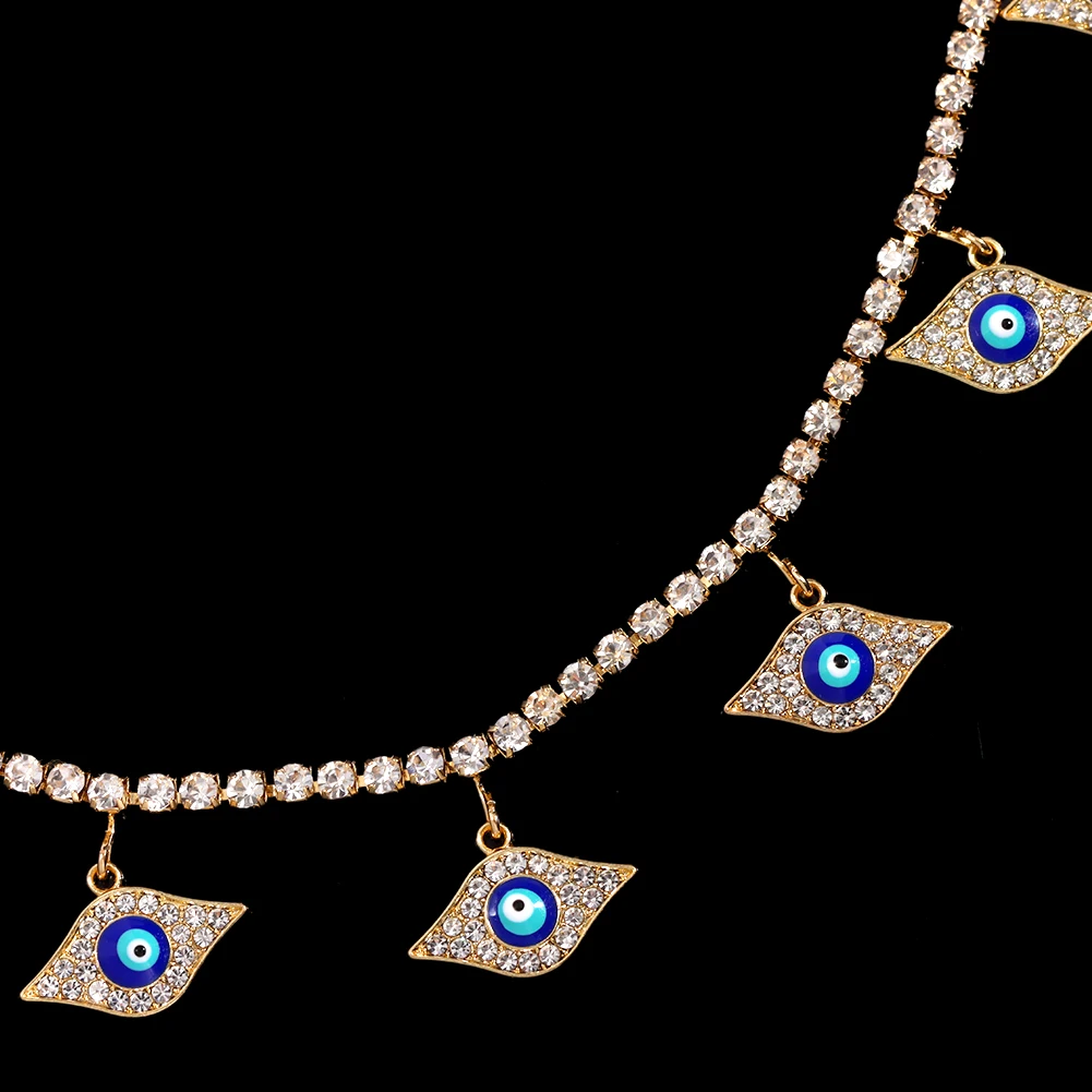 Женская цепочка на талию сглаза голубого цвета |