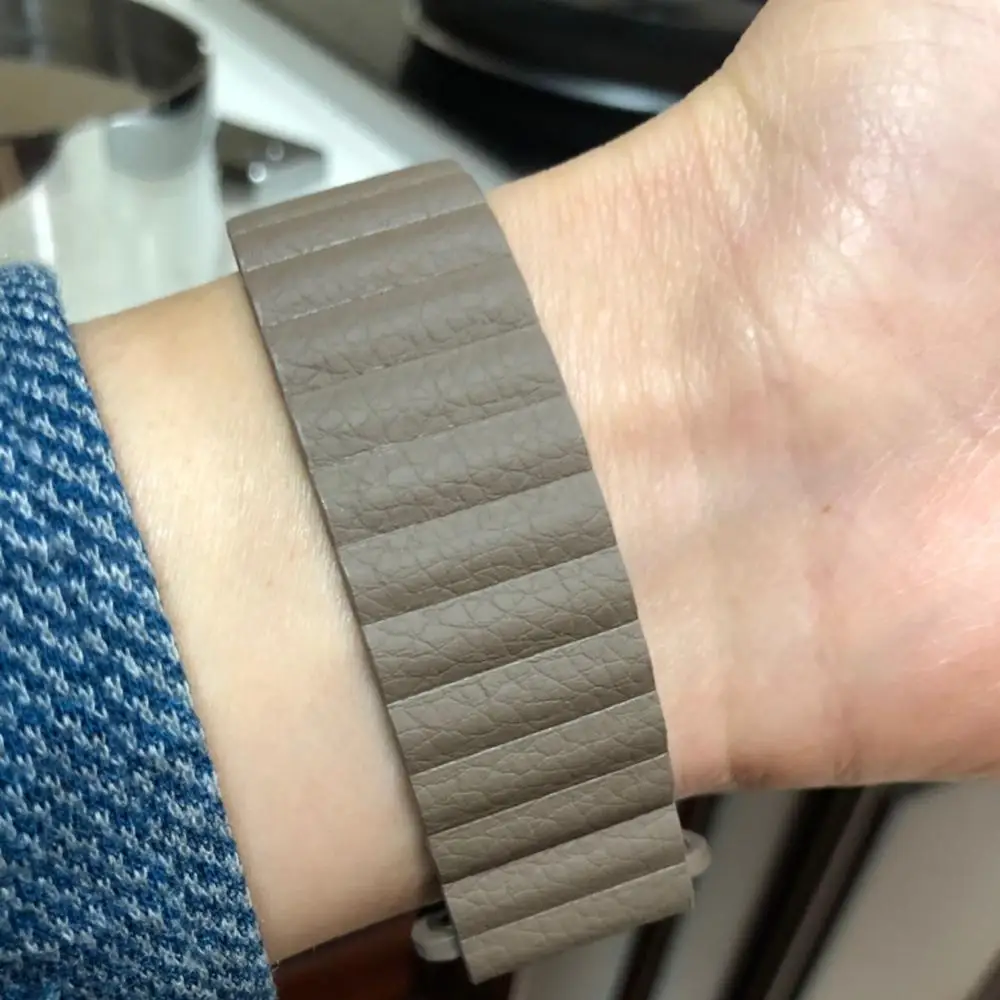 Ремешок из натуральной кожи для Apple Watch 5 38 мм 40 42 44 iWatch Series 4 3 2 1 браслет магнитный