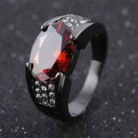 zircon inlaid black ring cross border rings for mens red purple crystal rings wholesale jewelry wedding church materials