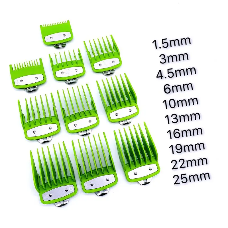 2/8/10PCS Barber Shop Styling Guide Comb Set Hair Trimmer Attachment Hairdresser Clipper Purple Limit with Metal Clip | Красота и