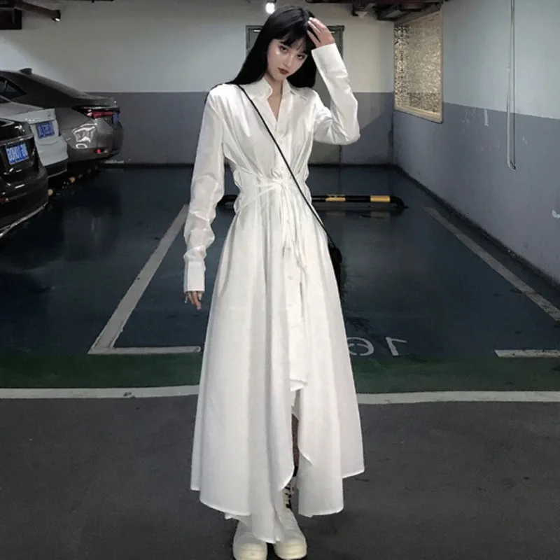 Новое поступление черно-белая рубашка женское льняное Повседневное платье с