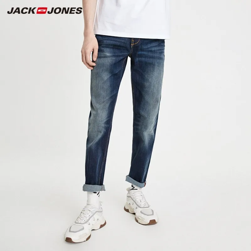 JackJones мужские модные трендовые зауженные Стрейчевые джинсы джинсовые брюки
