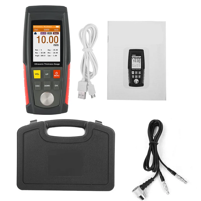 

Digital Ultrasonic Thickness Gauge Meter Tester USB Charging Digital Thickness Metal Tester High Precision WT100A