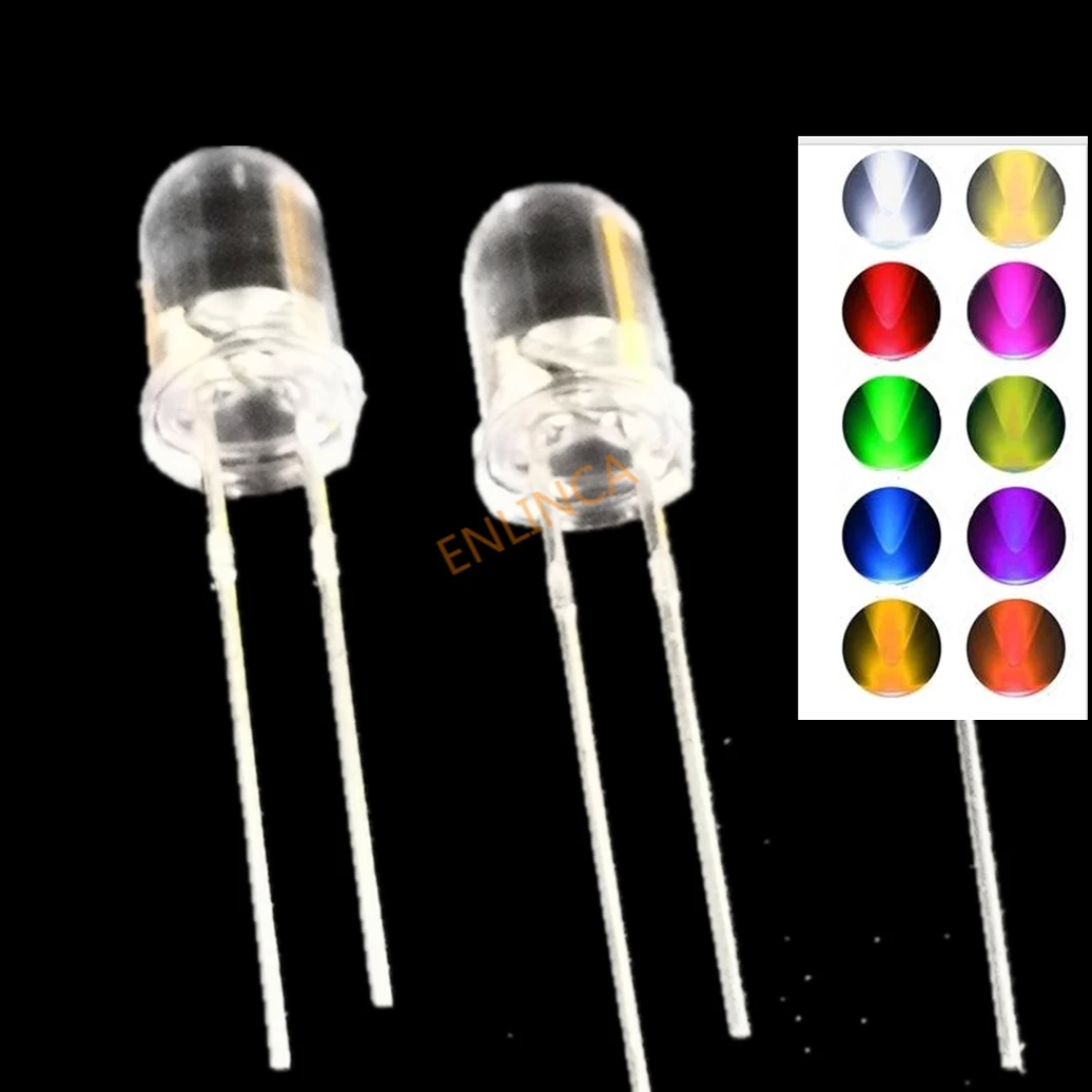 100 шт./лот 3 мм медленный мигание RGB Круглый светоизлучающий диод разноцветное