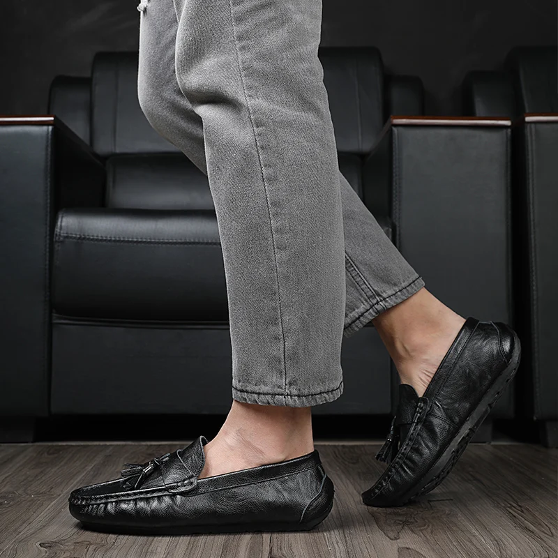 

Mens Shoes Casual Luxury Leather Loafers Classic Casual Shoes Brand Tassel Driving Shoes Male Comfortable Summer Shoes Mocasines