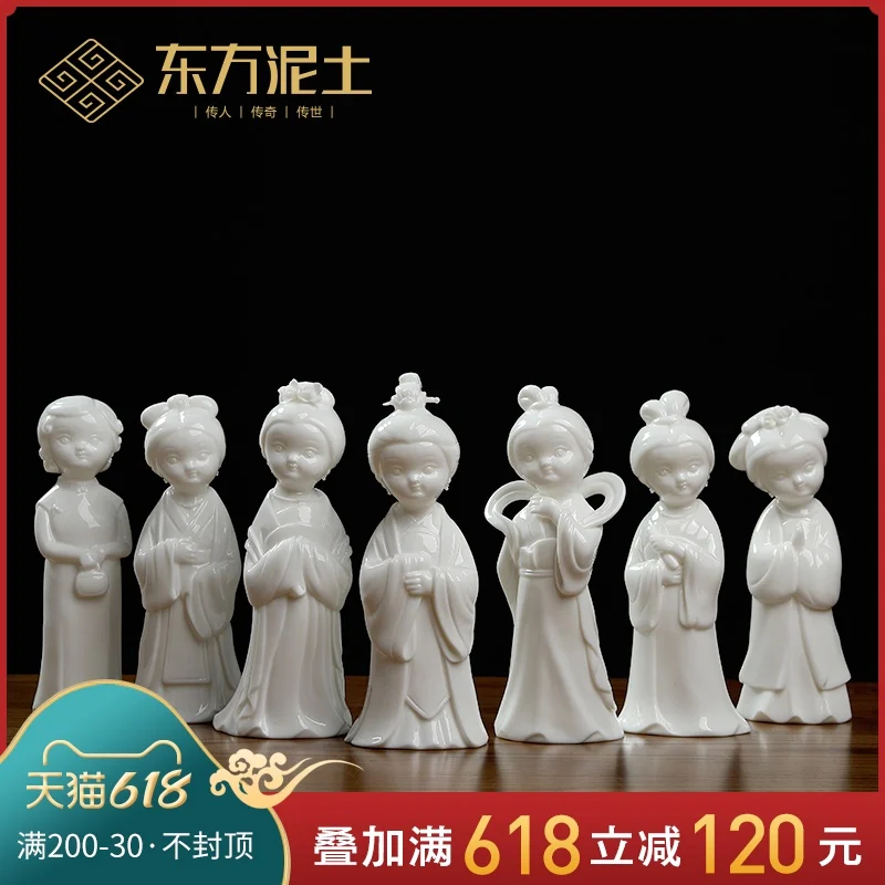 

mud "Chinese wind" sculpture handicraft ceramic furnishing articles of Chinese ancient beauty lady desktop decoration