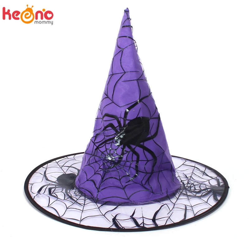 Платье-пачка ведьмы с шапкой для девочек-пауков Цвет черный фиолетовый Детский